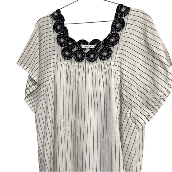 Madewell Embroidered Floral Flowy Stripped Mini Dress - Picture 5 of 7